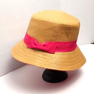 Summer Bucket Hat with Pink Ribbon Accent